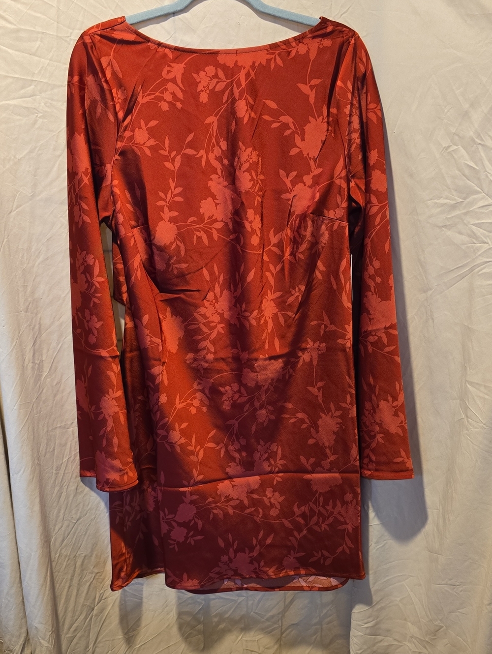 a new day Red Floral Long-Sleeve Dress